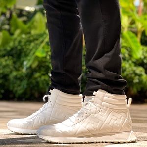 Fendi FFreedom High-Top Leather Sneakers